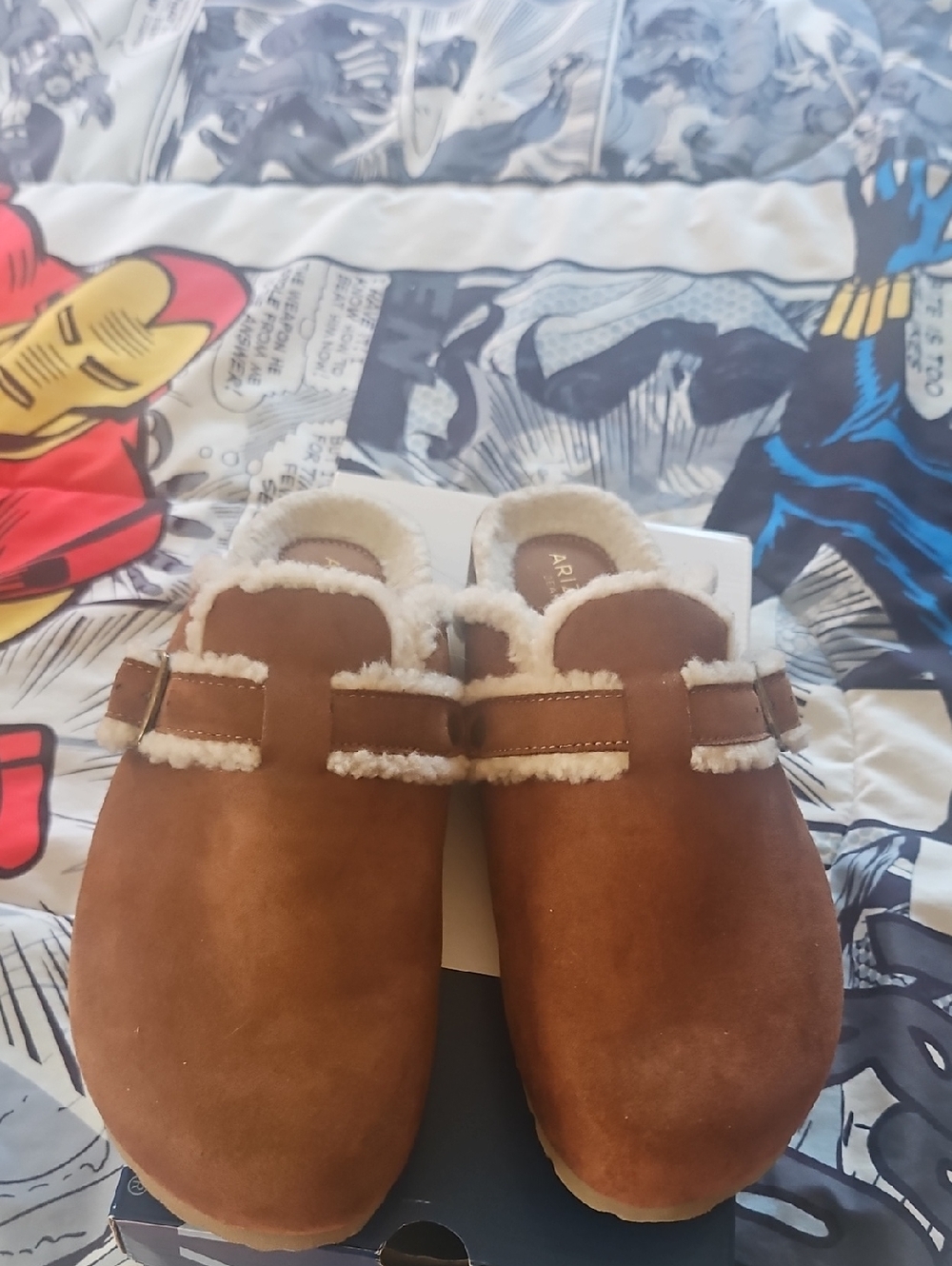 Arizona Jean Company  Tan Shearling-Lined Slip-On Slippers - Picture 5 of 6